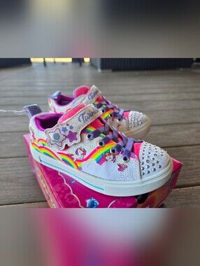 Kids Twinkle Toes By Skechers - Sparkle Unicorn Rainbow Sneakers